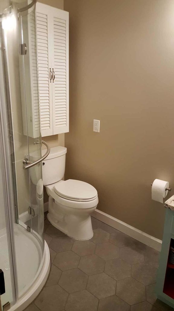 Tall shot of bathroom