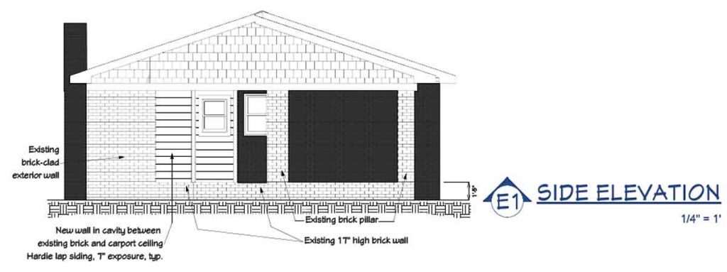 elevation drawing of addition